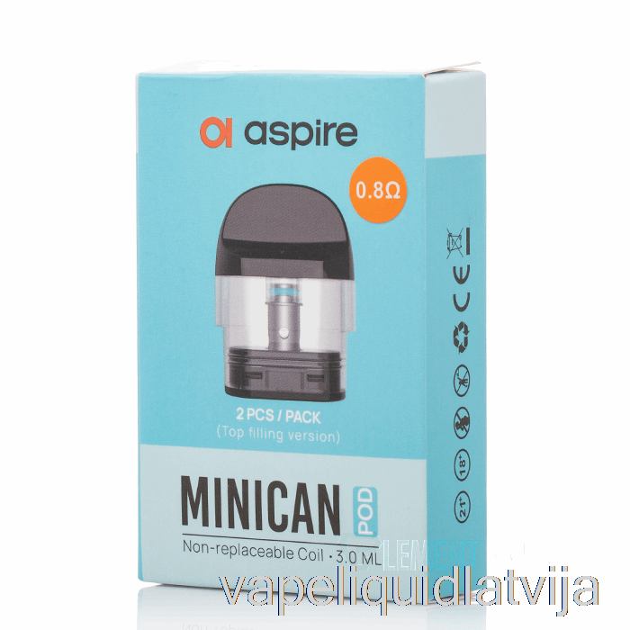 Aspire Minican Nomaiņas Pods 3 Ml Atkārtoti Uzpildāmi Minican Pods Vape šķidrums